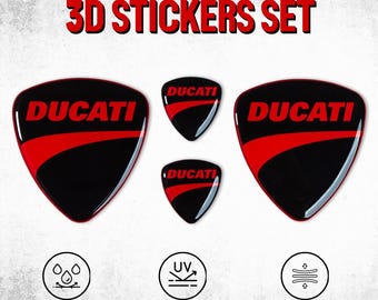Pegatinas de gel 3D Ducati: Calcomanías para moto resistentes a los rayos UV