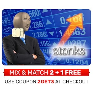 Pegatinas, fundas y carcasas para tarjetas de crédito - Stonks, Stocks, fundas para tarjetas de débito