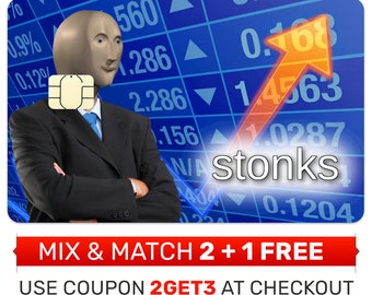 Stonks Credit Card Sticker: Stocks Debit Card Skin