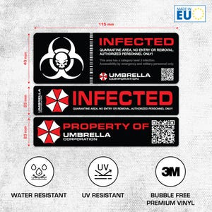 Umbrella Corporation Sticker Pack: Resident Evil Inspired, UV/Waterproof 3M Vinyl