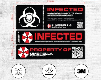 Umbrella Corporation Sticker Pack: Resident Evil Inspired, UV/Waterproof 3M Vinyl