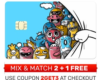 Credit Card Skin, Sticker, Cover - Hidden Cartoons Characters