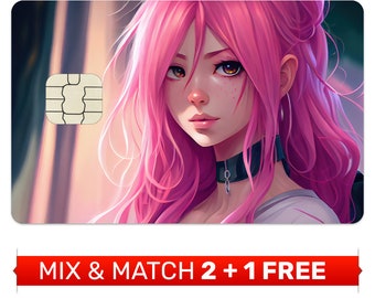 Anime-meisjescreditcardskin: leuke debetkaartomslag