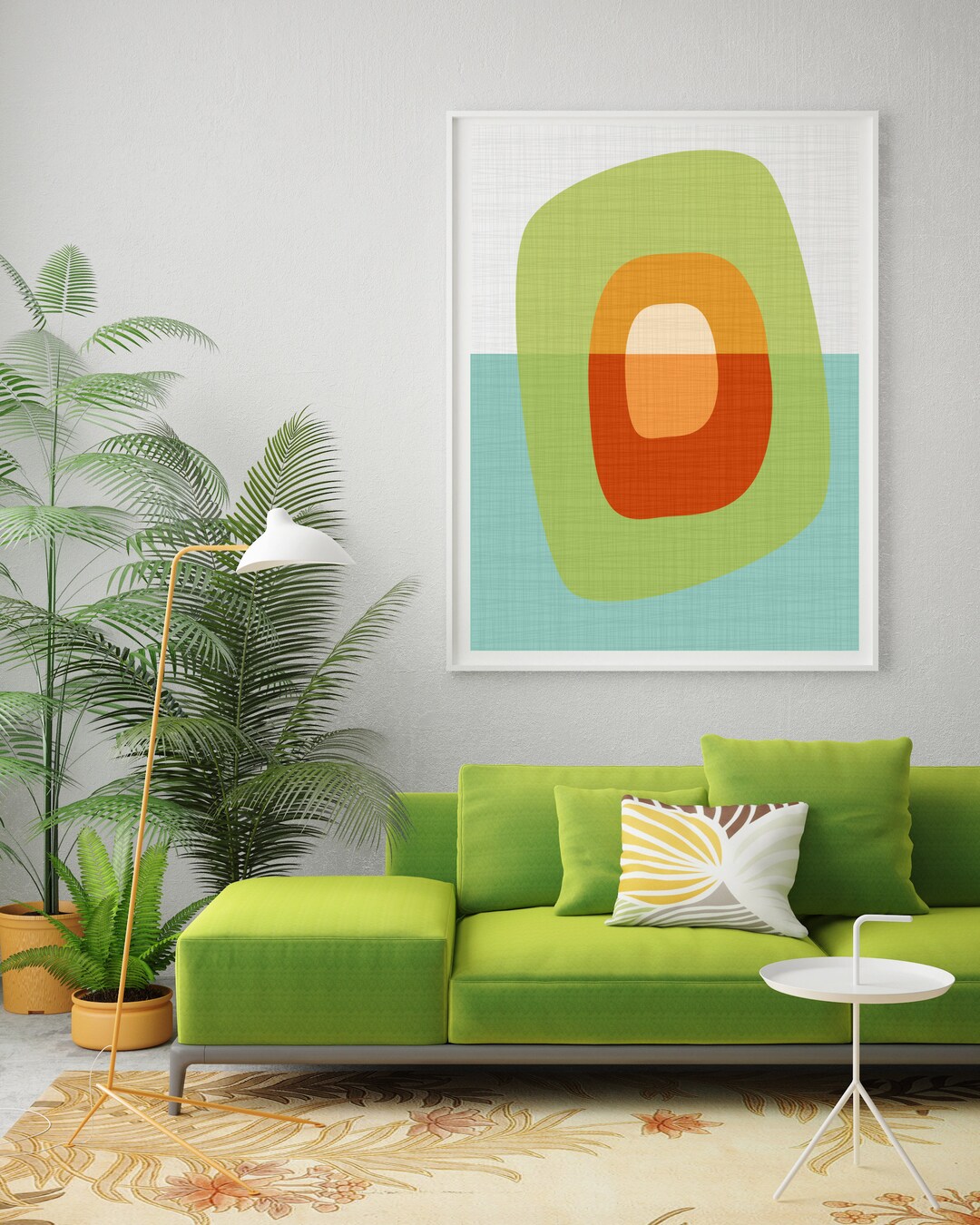 アート　PRETTY GREEN Prints 「Pocket Full」 Pink Cheetah on Green Art Print, Emerald Green Modern Art