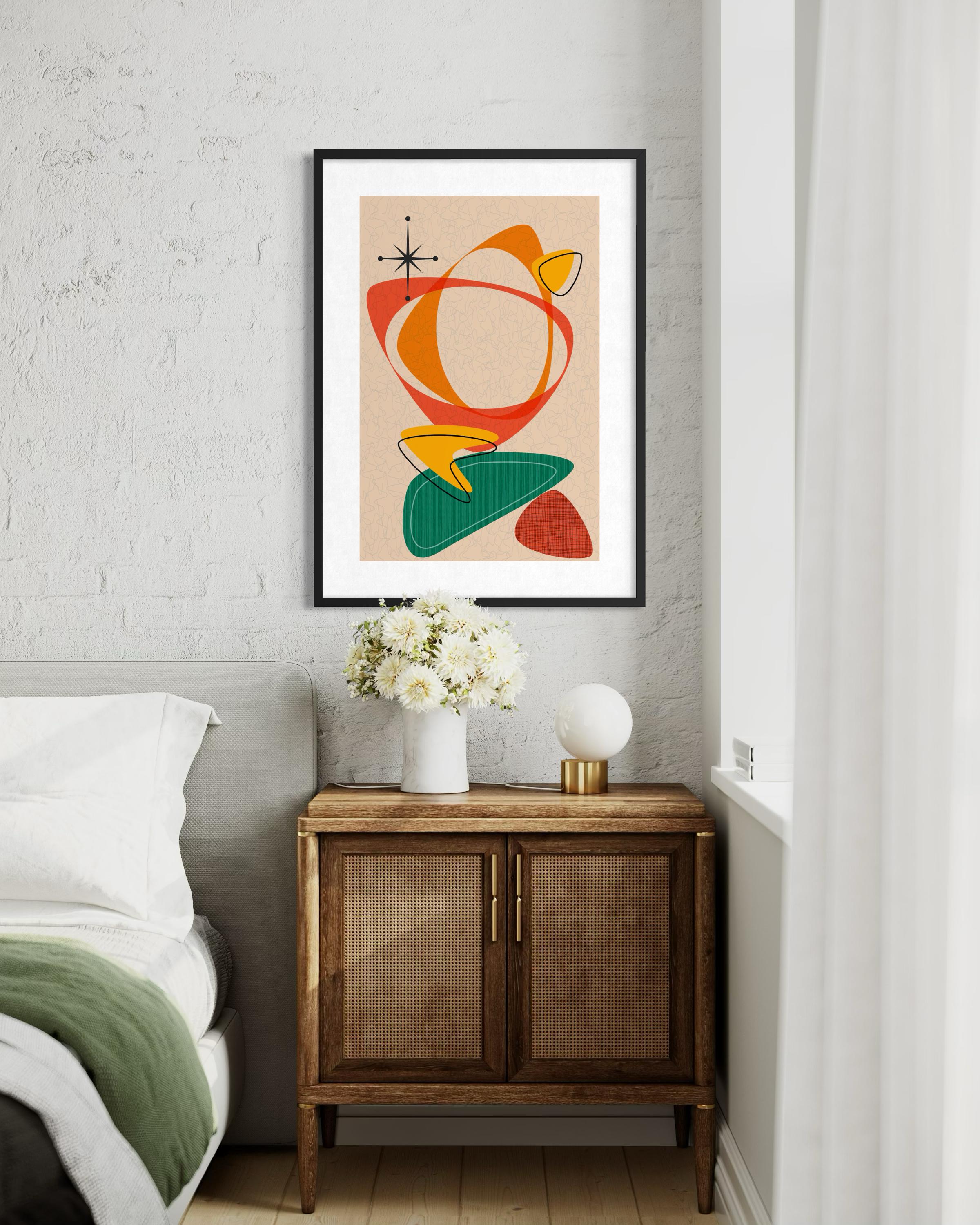 Atomic Art Print: Retro Mid-century Modern Wall Decor - Etsy Sweden