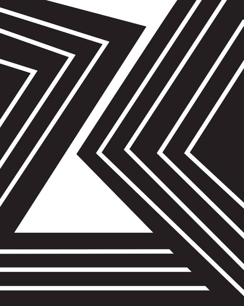 Modern Abstract Poster Black and White Prints Minimalist Etsy
