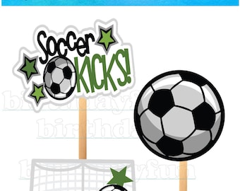 Soccer PRINTABLE centerpieces , instant download soccer decorations for birthday party and banquet, DIY digital decor