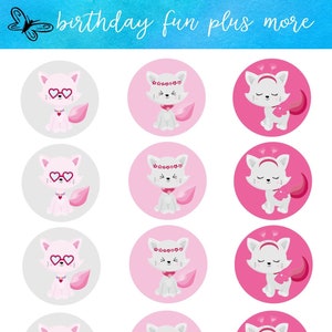 PRINTABLE valentine Cupcake topper, valentine instant download, printable valentine cat cupcake toppers, valentine digital toppers,