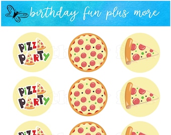PRINTABLE Pizza Cupcake topper, pizza party, pizza instant download, printable pizza cupcake toppers, pizza digital toppers, pizza decor