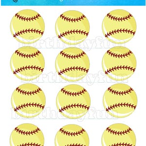 PRINTABLE softball Cupcake topper instant download digital picks rounds for sports decorations DIY party