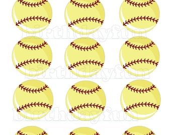 PRINTABLE softball Cupcake topper instant download digital picks rounds for sports decorations DIY party
