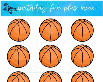 PRINTABLE basketball Cupcake topper, basketball instant download, printable basketball cupcake toppers, basketball rounds printable DIY