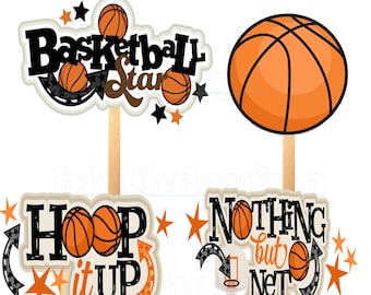 basketball centerpieces PRINTABLE, instant download basketball decorations, basketball theme DIY birthday, basketball party decorations