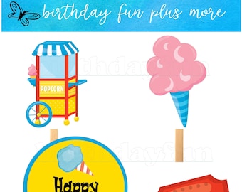 Carnival centerpieces 6 inches PRINTABLE, instant download carnival decorations, carnival theme, carnival birthday, carnival party,  DIY