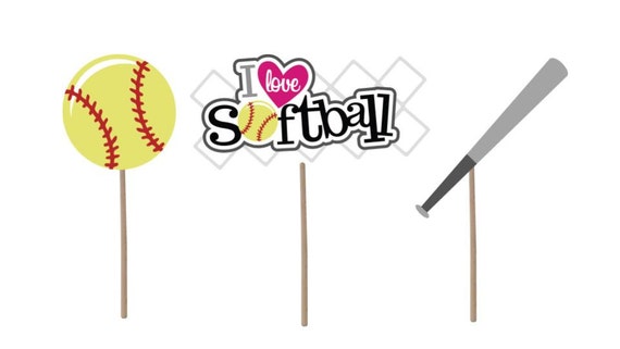 Softball Cupcake Topperparty Decorations Birthday Food Etsy