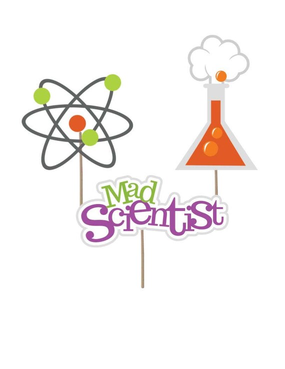 Mad Scientist Cupcake Toppers Scientist Birthday Party Mad Etsy