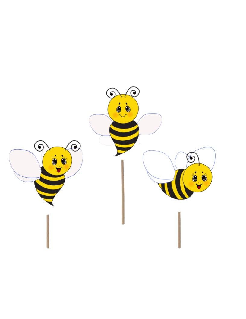 Bee Cupcake Topper, Bee Birthday cupcake topper, Bee picks, bee cake  topper, bee baby shower, bee baby reveal, bee baby theme, bee birthday