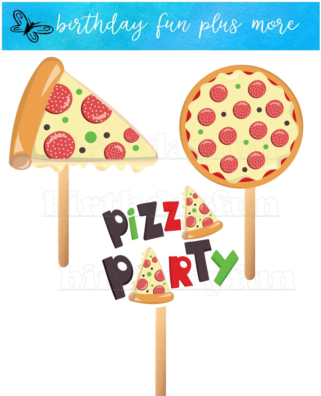 PRINTABLE Pizza Centerpieces DIGITAL, Instant Download Pizza