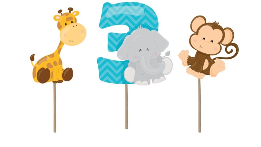 Cupcake Topper Zoo Cupcake Toppers Zoo Party Zoo Birthday Etsy