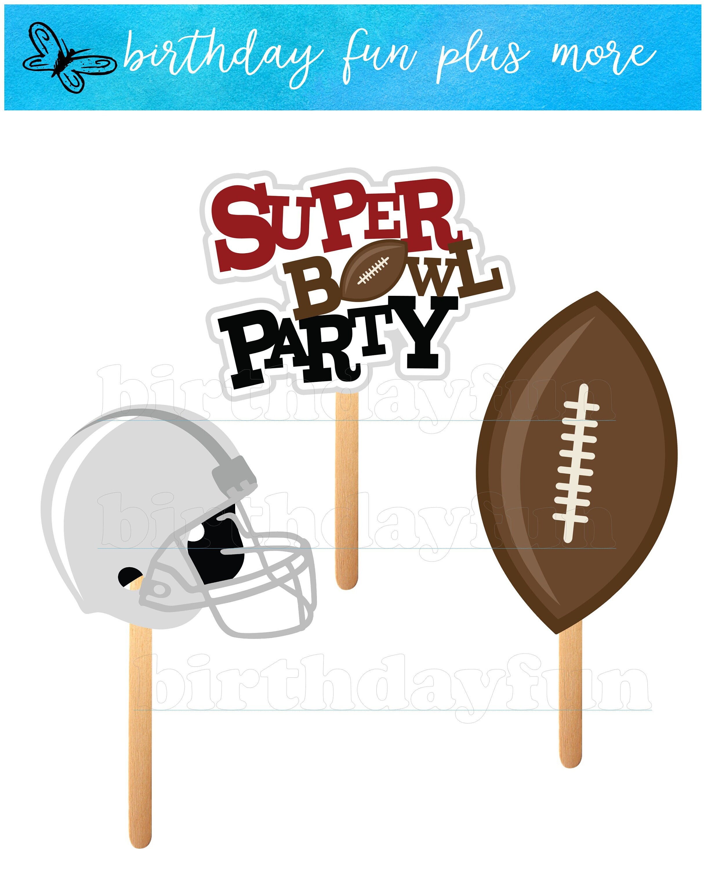 PRINTABLE Superbowl centerpieces and toppers instant download football decorations football theme DIY birthday Superbowl