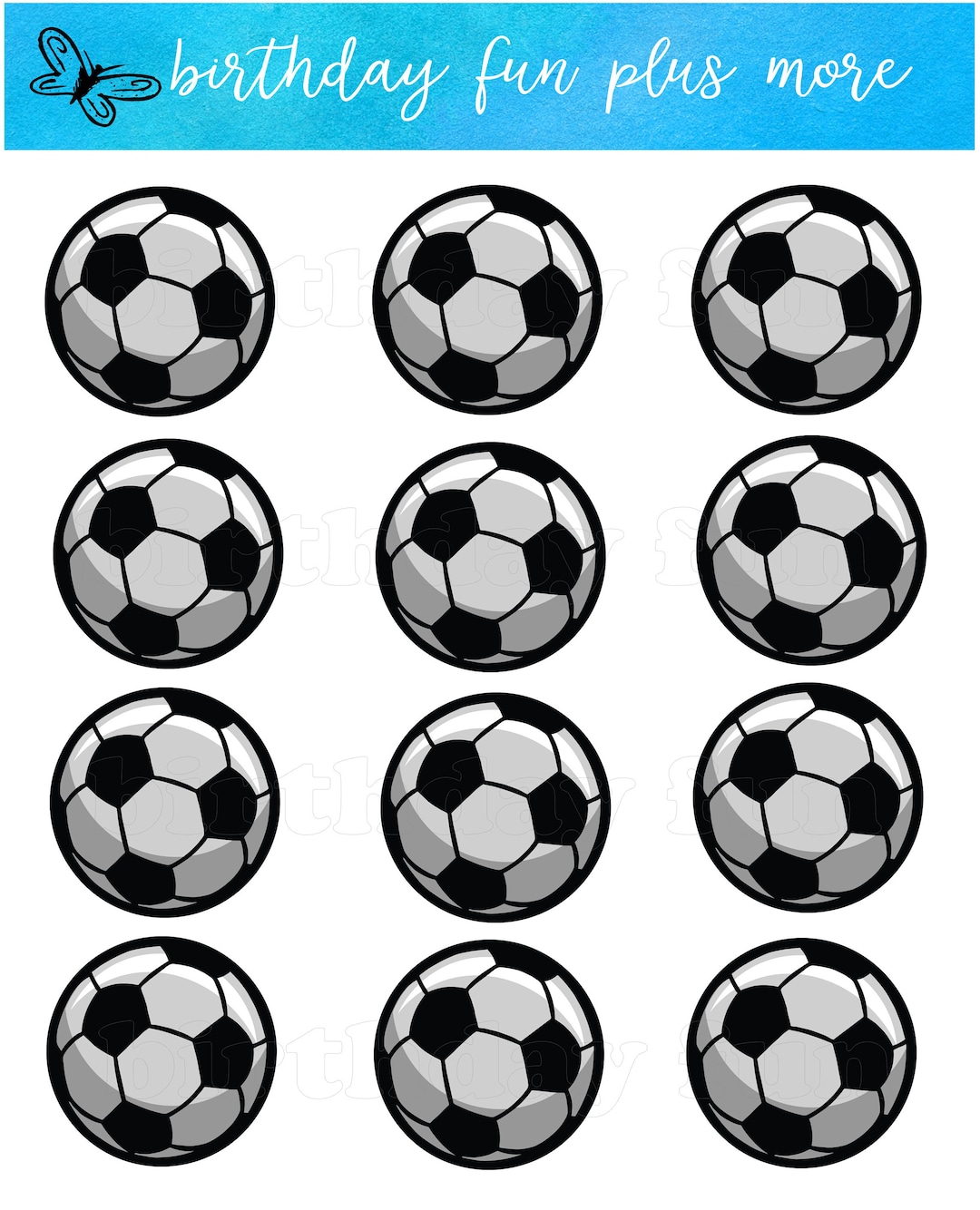 SOCCER PRINTABLE Cupcake Toppers Digital Soccer Cupcake Etsy