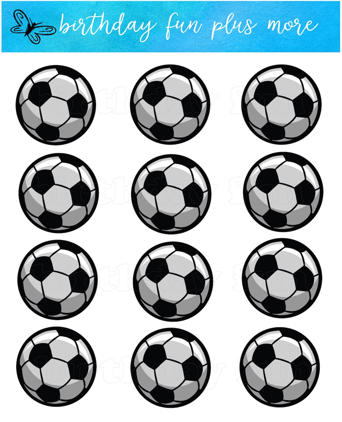 SOCCER PRINTABLE Cupcake Toppers, Digital Soccer Cupcake Toppers ...