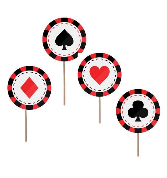Casino Theme Party Decorations, Vegas Theme Party, Gambling Party  Decorations, Poker Night Food Picks, Card Night Rounds, Casino Cupcakes 