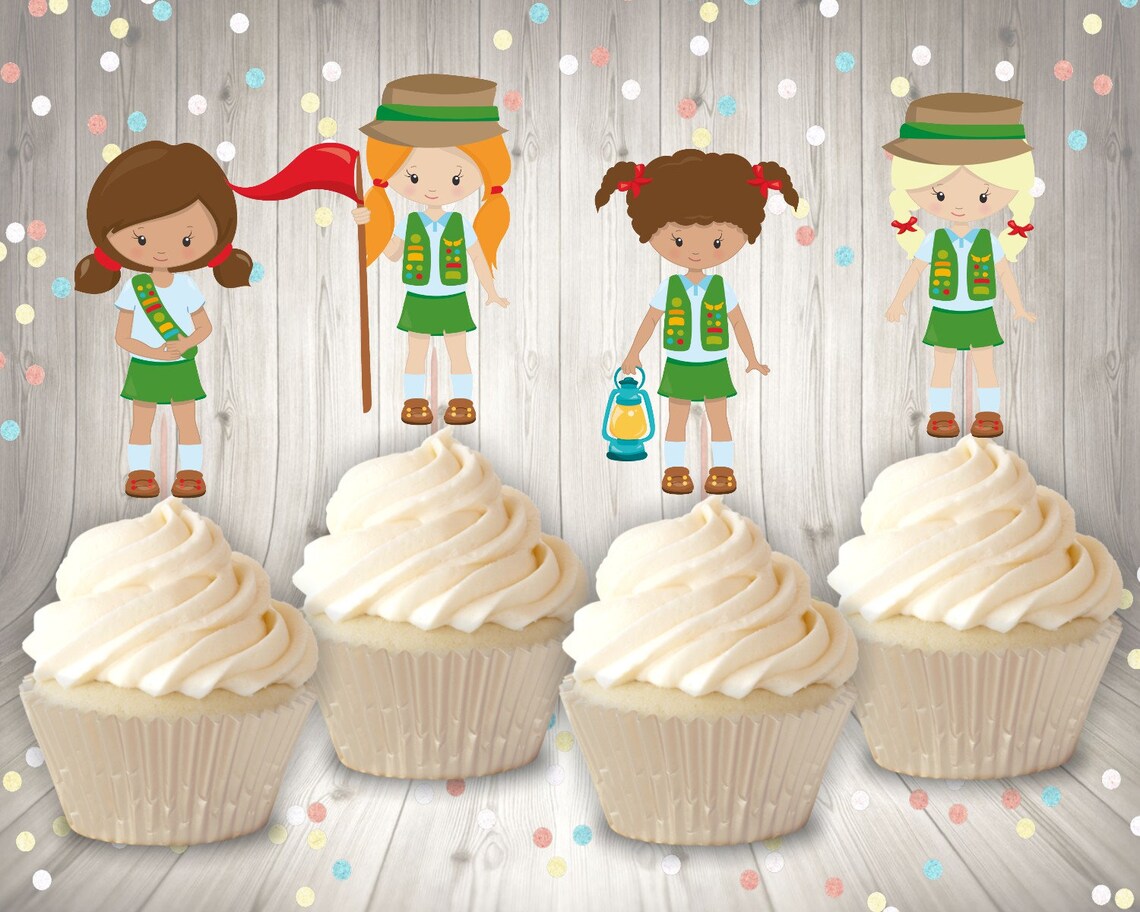 Cupcake Topper Girl Scout Cupcake Toppers Girl Scout Picks Etsy