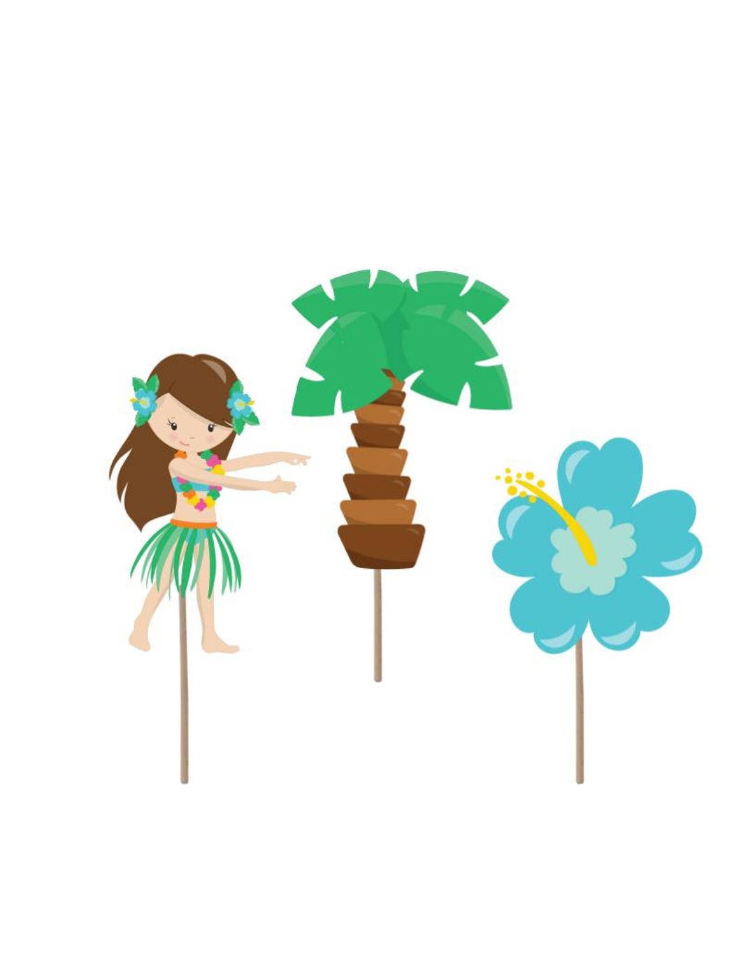 Cupcake Topper Luau Cupcake Toppers Luau Party Luau Food Etsy