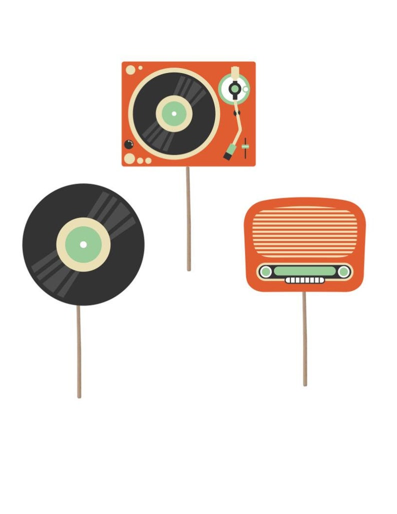 60s 70s Theme Party Decorations Hippie Retro Cupcake Toppers Etsy