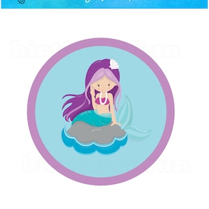 Mermaid Centerpieces 6 Inches PRINTABLE, Instant Download Mermaid Decorations, Mermaid Theme ...