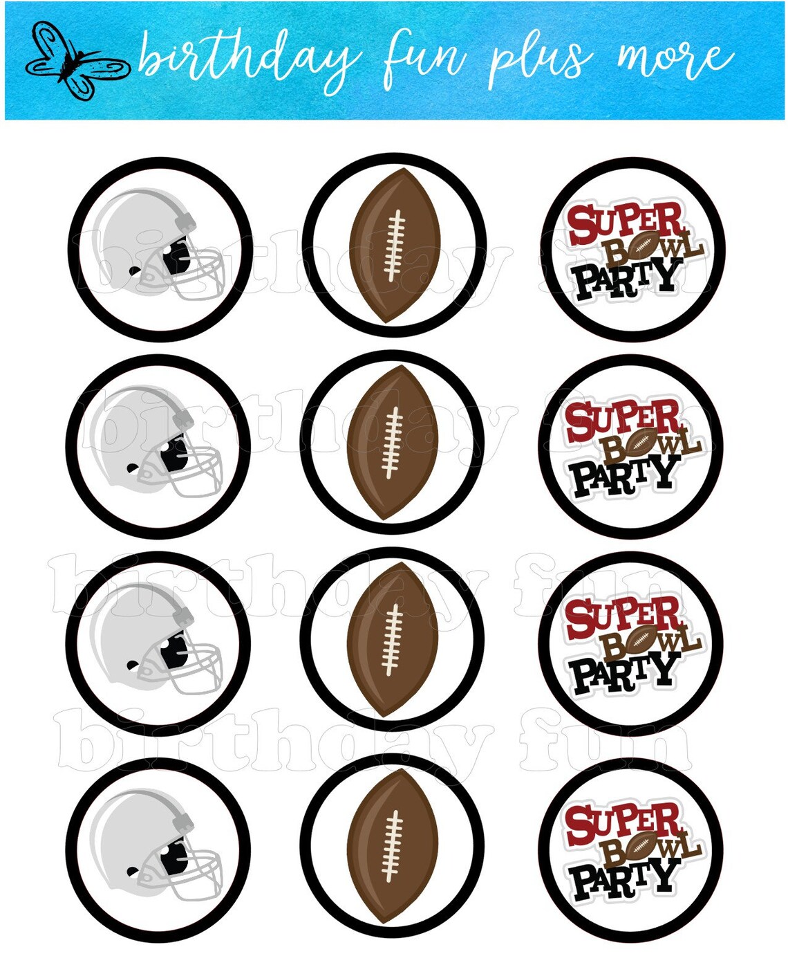 PRINTABLE Superbowl Centerpieces and Toppers Instant Download - Etsy