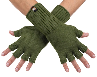 Wool Knit Fingerless Gloves Made in the USA Super Soft Merino