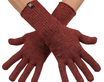 Baby Alpaca Gloves for Women, Made in USA, Soft Lightweight Winter Knit Gloves, Driving Gloves, Walking Gloves, Small, Copper