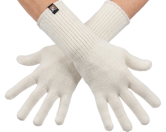 Baby Alpaca Gloves for Women, Made in USA, Soft Lightweight Winter Knit Gloves, Driving Gloves, Walking Gloves, Small, Natural