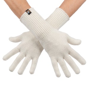 Alpaca Knit Gloves - Super Soft Baby Alpaca - Made in the USA - Small - Natural