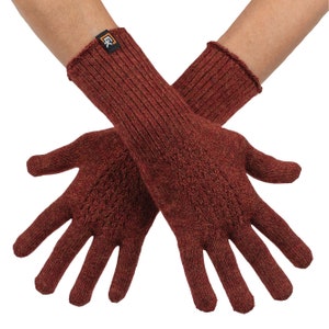 Alpaca Mesh Knit Gloves - Made in the USA - Super Soft Baby Alpaca - Small - Copper