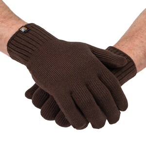 Wool Knit Gloves - Made in the USA - Super Soft Merino Wool - X-Large - Harvest Brown