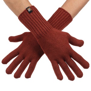 Wool Knit Gloves - Made in the USA - Super Soft Merino Wool - Small - Copper