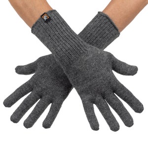 Alpaca Knit Gloves - Made in the USA - Super Soft Baby Alpaca - Small - Grey