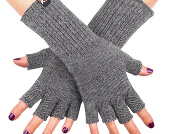 Alpaca Fingerless Gloves for Women - Super Soft Baby Alpaca - Made in the USA