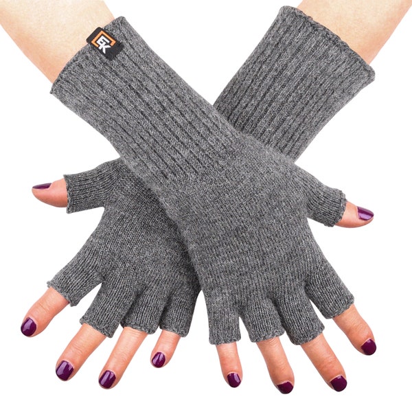 Alpaca Fingerless Gloves for Women - Super Soft Baby Alpaca - Made in the USA