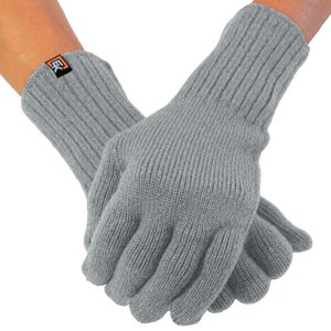 Merino Wool Knit Gloves for Women Super Soft Merino Wool Made in the USA Gray