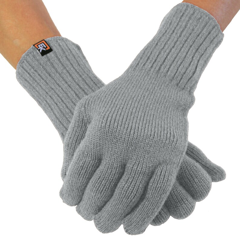 Merino Wool Knit Gloves for Women Super Soft Merino Wool Made in the USA Gray