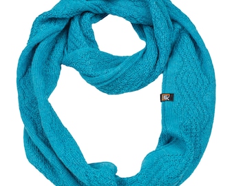 Baby Alpaca Infinity Scarf for Women, Made in USA, Soft Knit Loop Scarf, Lightweight Winter Neck Warmer, Natural Fiber Gift, Teal
