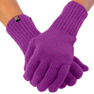 Merino Wool Knit Gloves for Women Super Soft Merino Wool Made in the USA Viola Melange