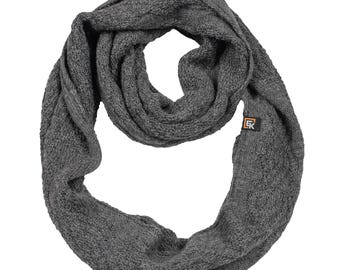 Baby Alpaca Infinity Scarf for Women, Made in USA, Soft Knit Loop Scarf, Lightweight Winter Neck Warmer, Natural Fiber Gift, Grey