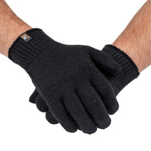 Guantes de alpaca bebé para hombre, fabricados en EE. UU., guantes de punto suaves y ligeros para invierno, guantes para conducir, guantes para caminar, talla grande, color negro.