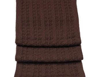 Merino Wool Scarf, Made in USA, Soft Winter Scarf for Men and Women, Lightweight Knit Neck Wrap, Natural Fiber Gift, Harvest Brown
