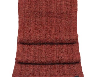Baby Alpaca Scarf, Made in USA, Soft Luxury Winter Scarf for Men and Women, Lightweight Knit Neck Wrap, Natural Fiber Gift, Copper